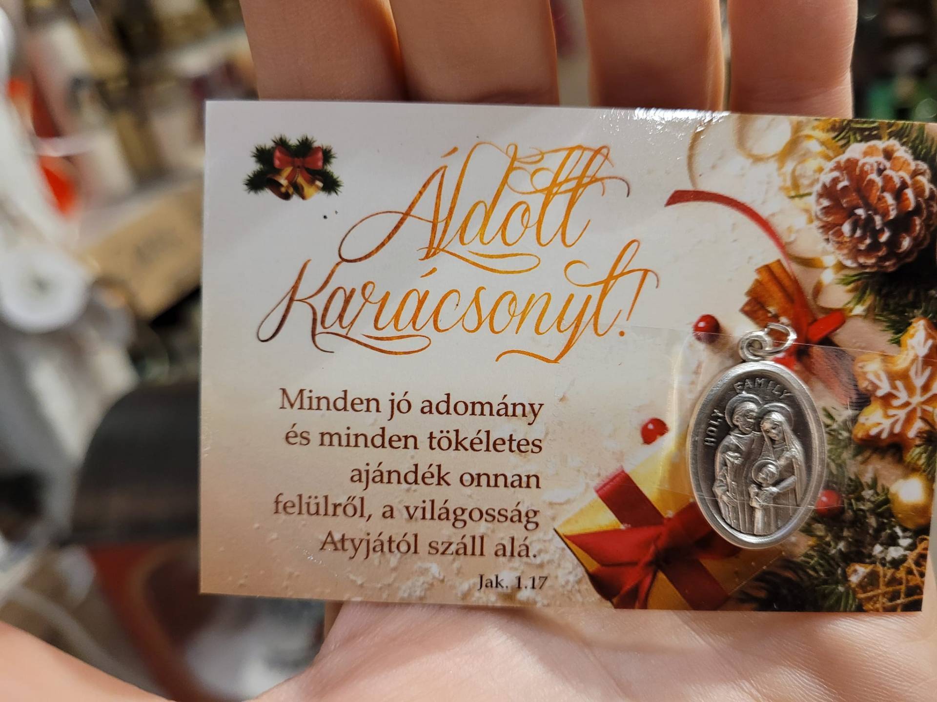 Ajándékkártya Szent Család Éremmel Ajándék 