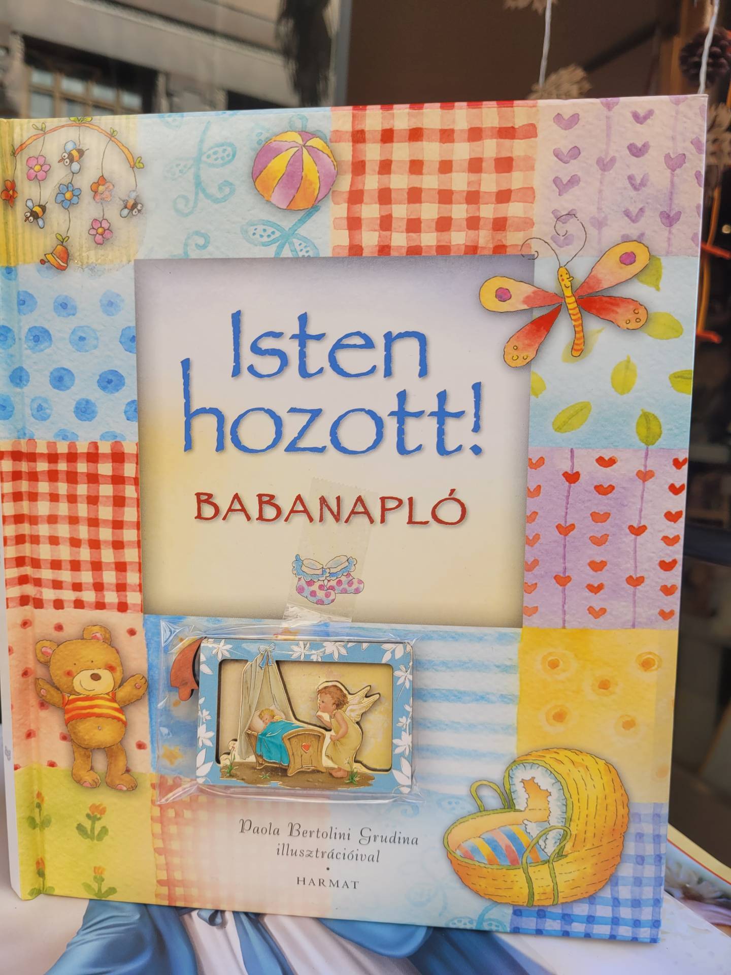 Babaszületésre Babanapló + Őrangyal Plakett kitámasztós 