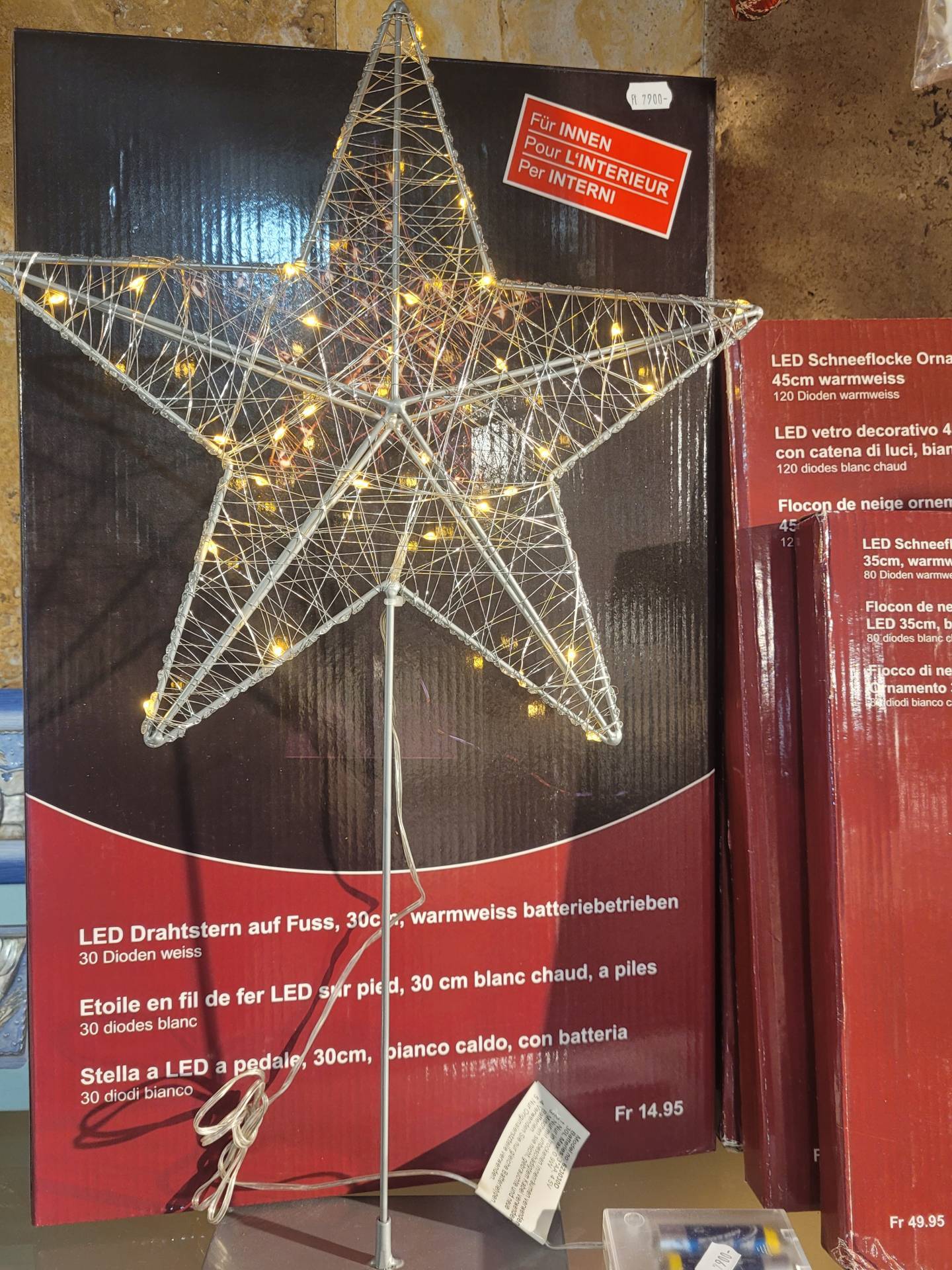 Ledes Talpas asztali csillag elemes melegfényű 