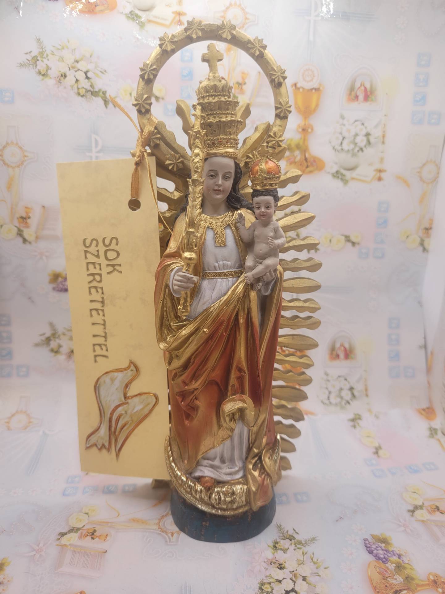 Ajándékkisérő Kártyával Csiksomlyoi Szűzmária szobor 20cm 
