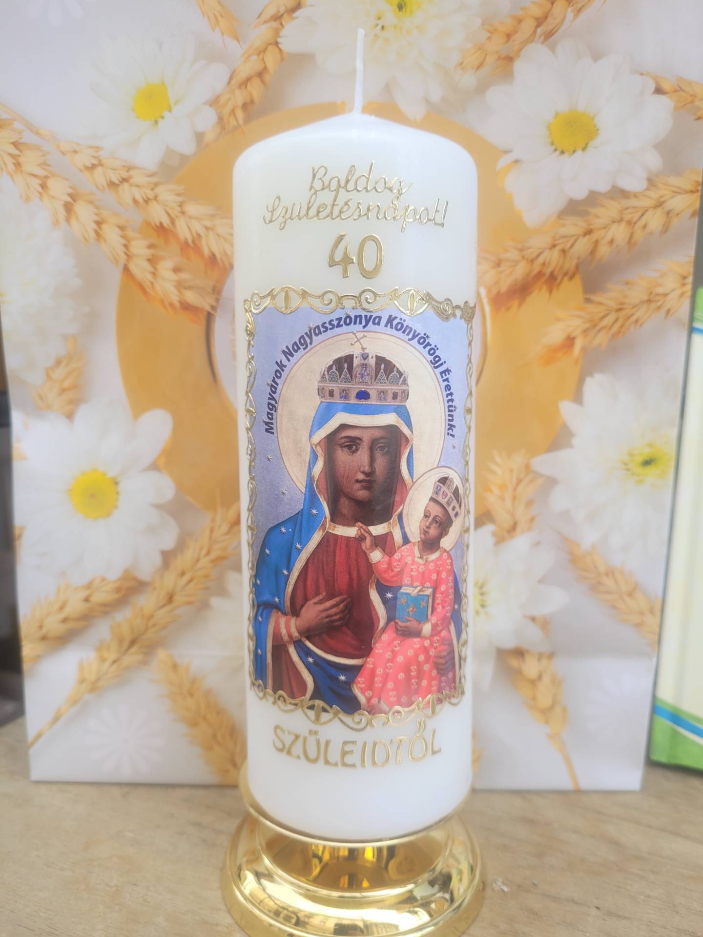 Születésnapi gyertya Számos!Réz gyertyatartón+ tüll csomagolásban  !  Bárkinek Ajándékba kiváló! 