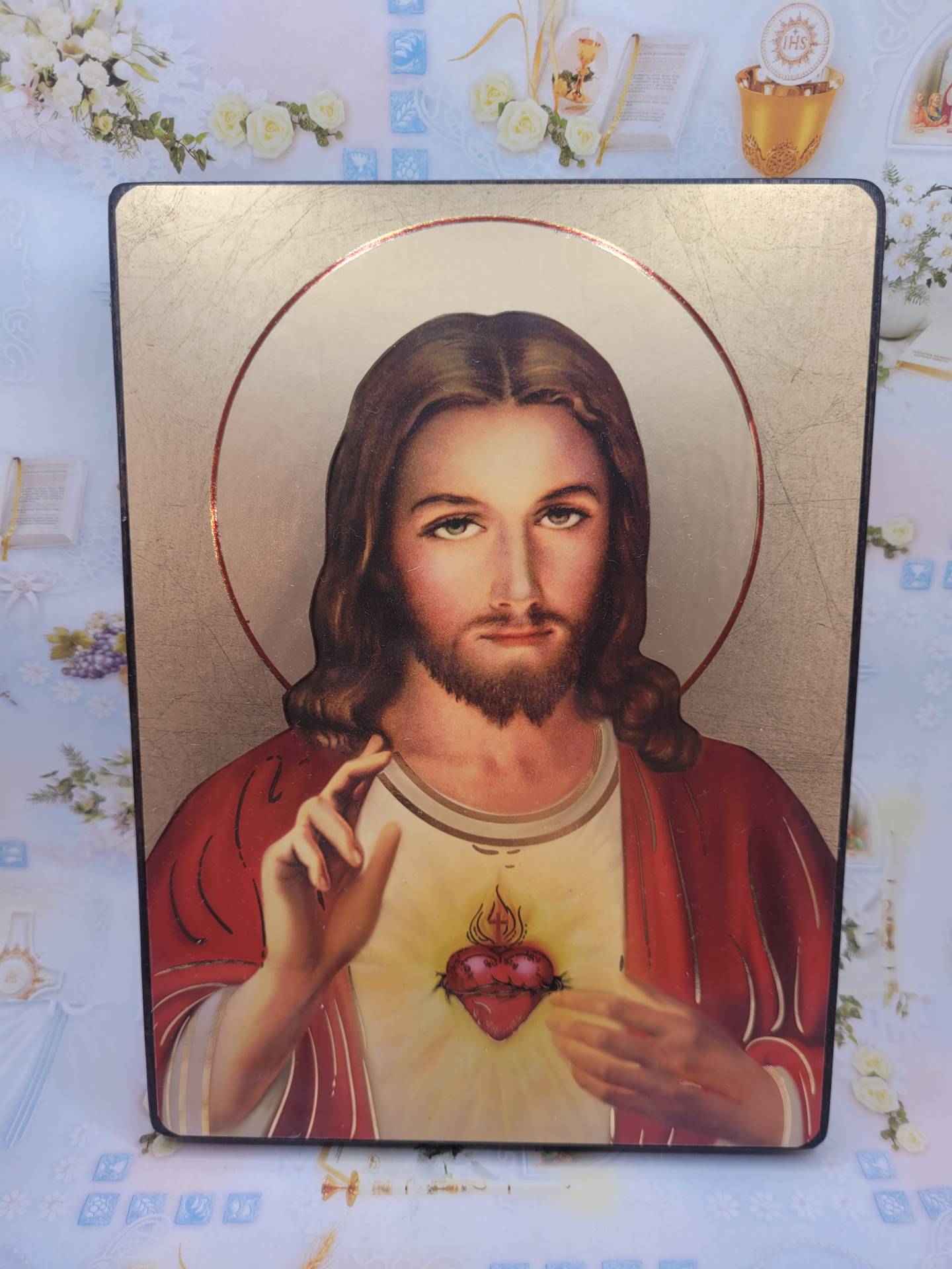 JÉZUS SZÍVE SZENT SZÍV! MINDEN HÁZBA TISZTELETTEL KIRAKNI MEGÁLDATVA! NYOMOTT IKON! 