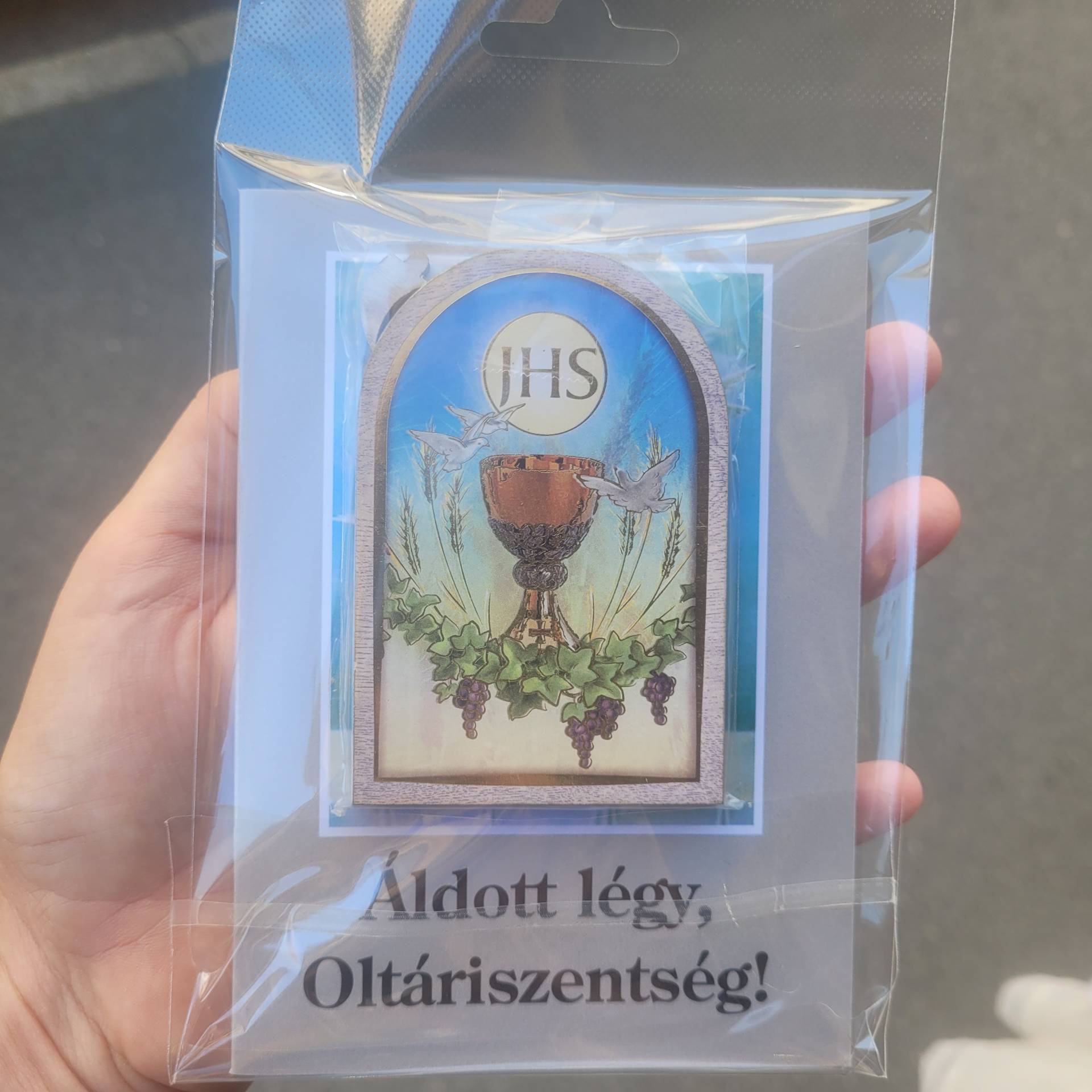 Imafüzet az Oltáriszentség elött való Együttléthez! + Oltáriszentség Plakett fából támasztható  