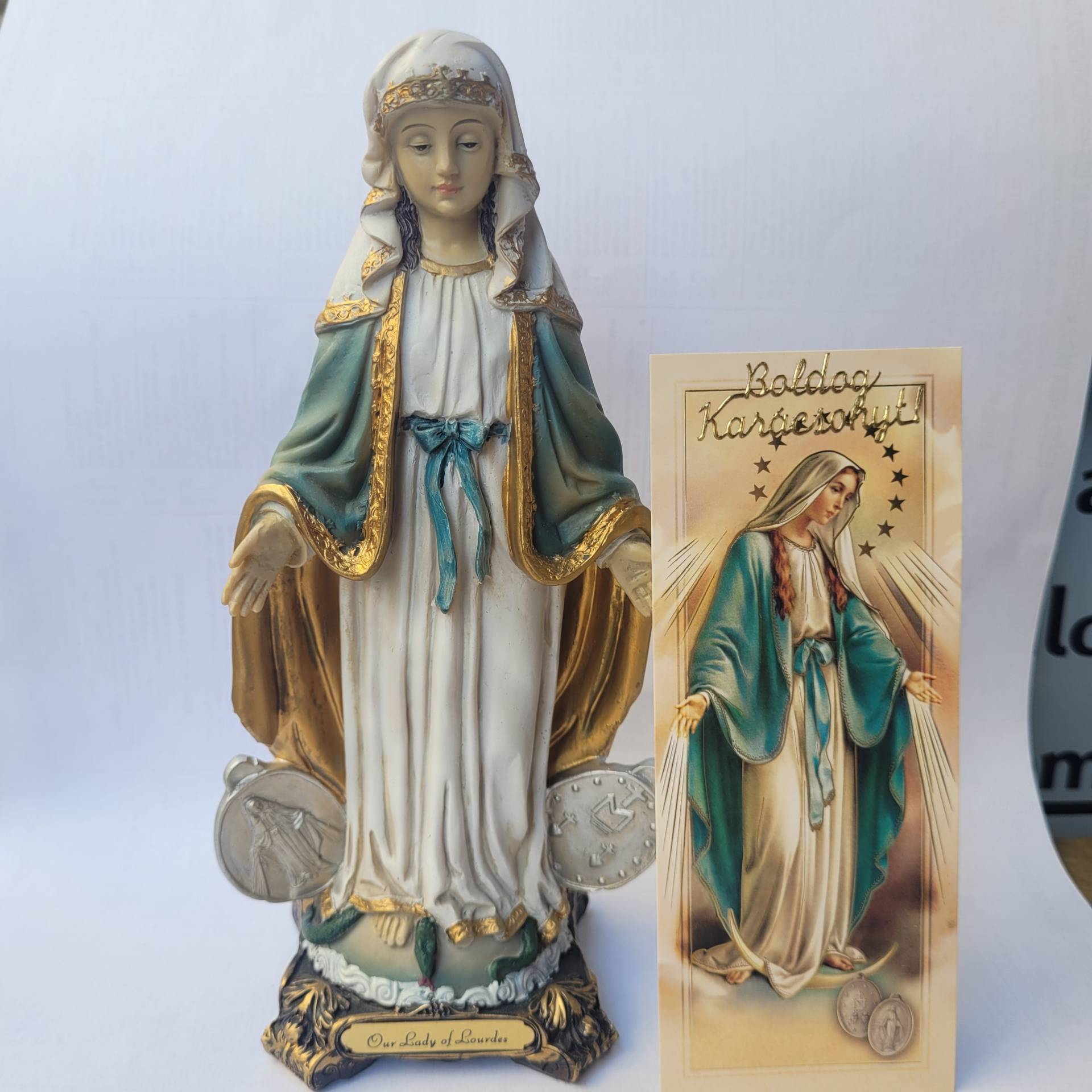 Csodásérem  Szűzmária 20cm + Karácsonyi ajándékkisérő kártya 