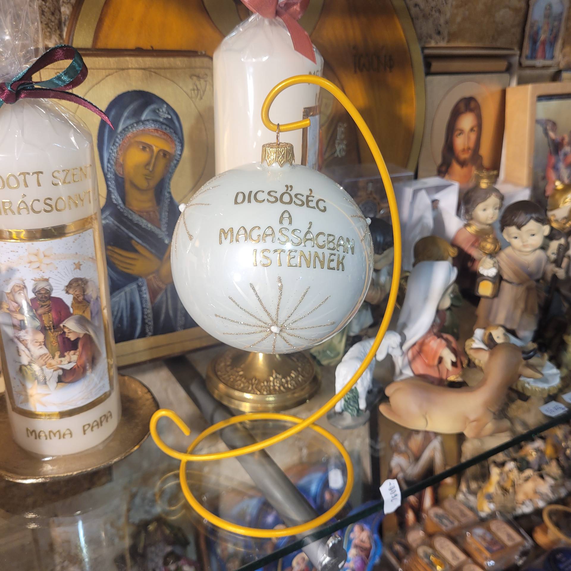 Istennek dicsőség! Ajándékgömb tartón bárkinek nagyon szép Ajándék! 