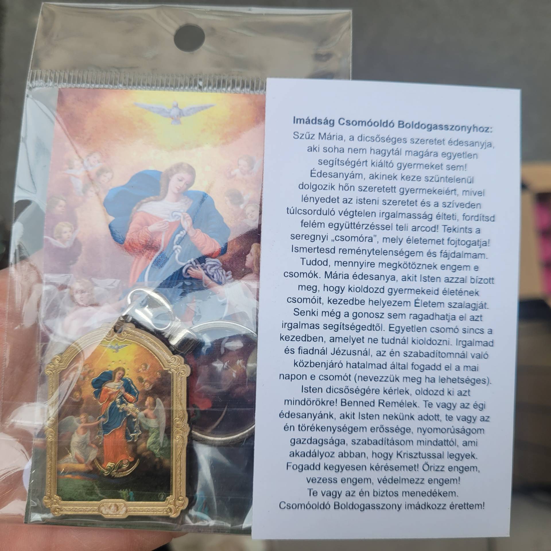 Csomóoldó Boldogasszony /TESTI LELKI CSOMÓKAT OLDJA KI/ NAPI IMA+ KULCSTARÓ 