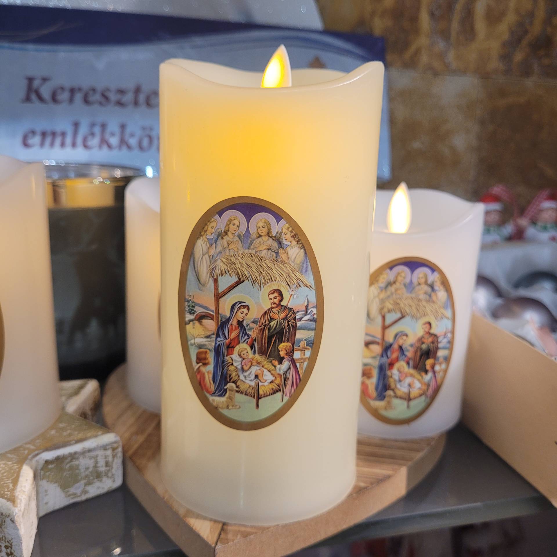 Mozgolángos elektromos Gyertya 2 ceruzaelemmel BETLEHEM 