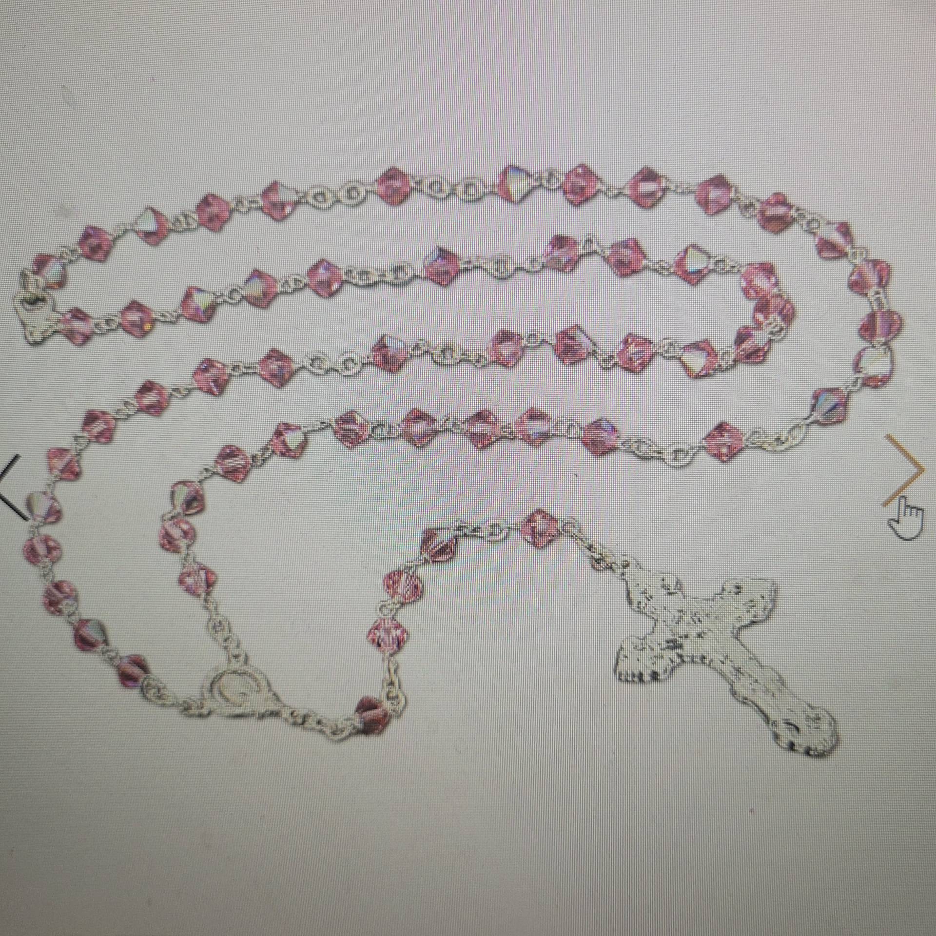 EXKLUZÍV ÉLETRESZOLÓAJÁNDÉK SWAROVSKI RÓZSAFÜZÉR  KERESZTELŐRE BABARÓZSASZIN 