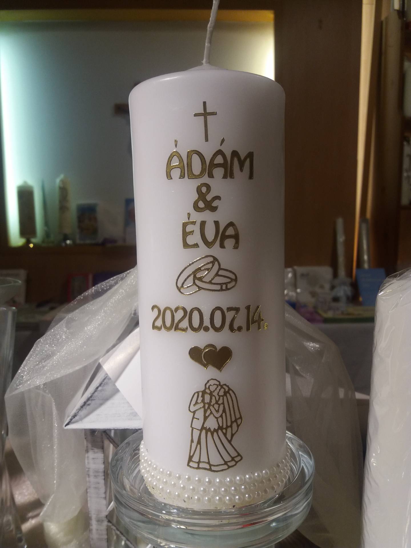 Házasságkötésre Névreszoló Ajándékgyertya 