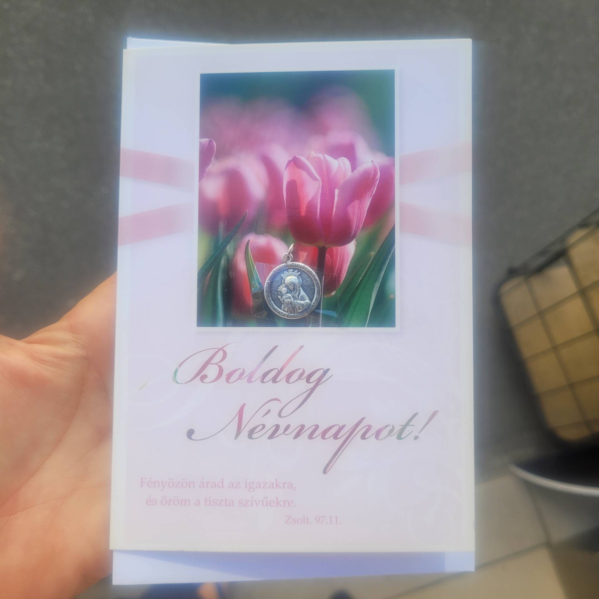 Boldog Névnapot! Isten Áldásával+ Szűzanya éremmel 
