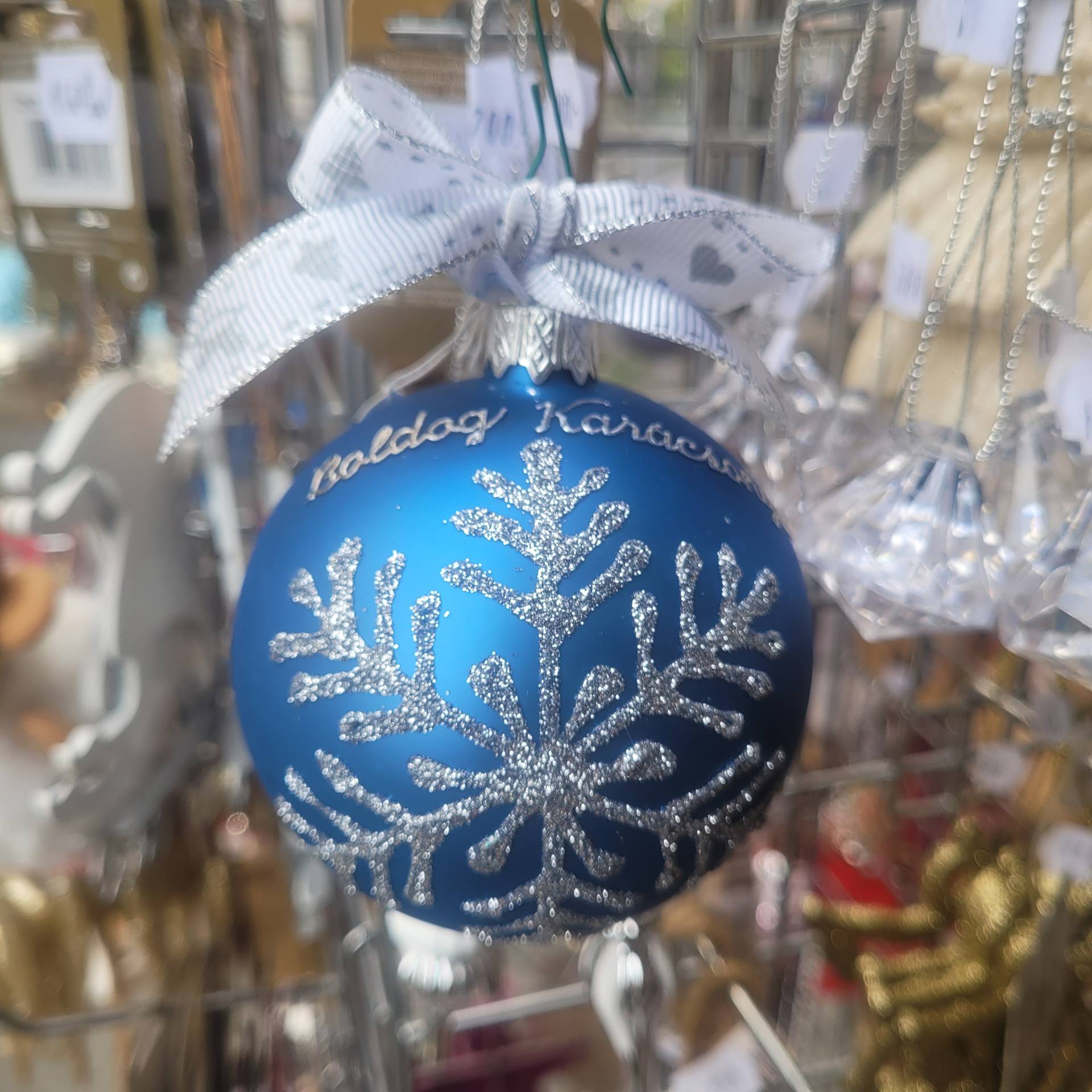 Üveg Ajándékgömb BOLDOG KARÁCSONYT!  