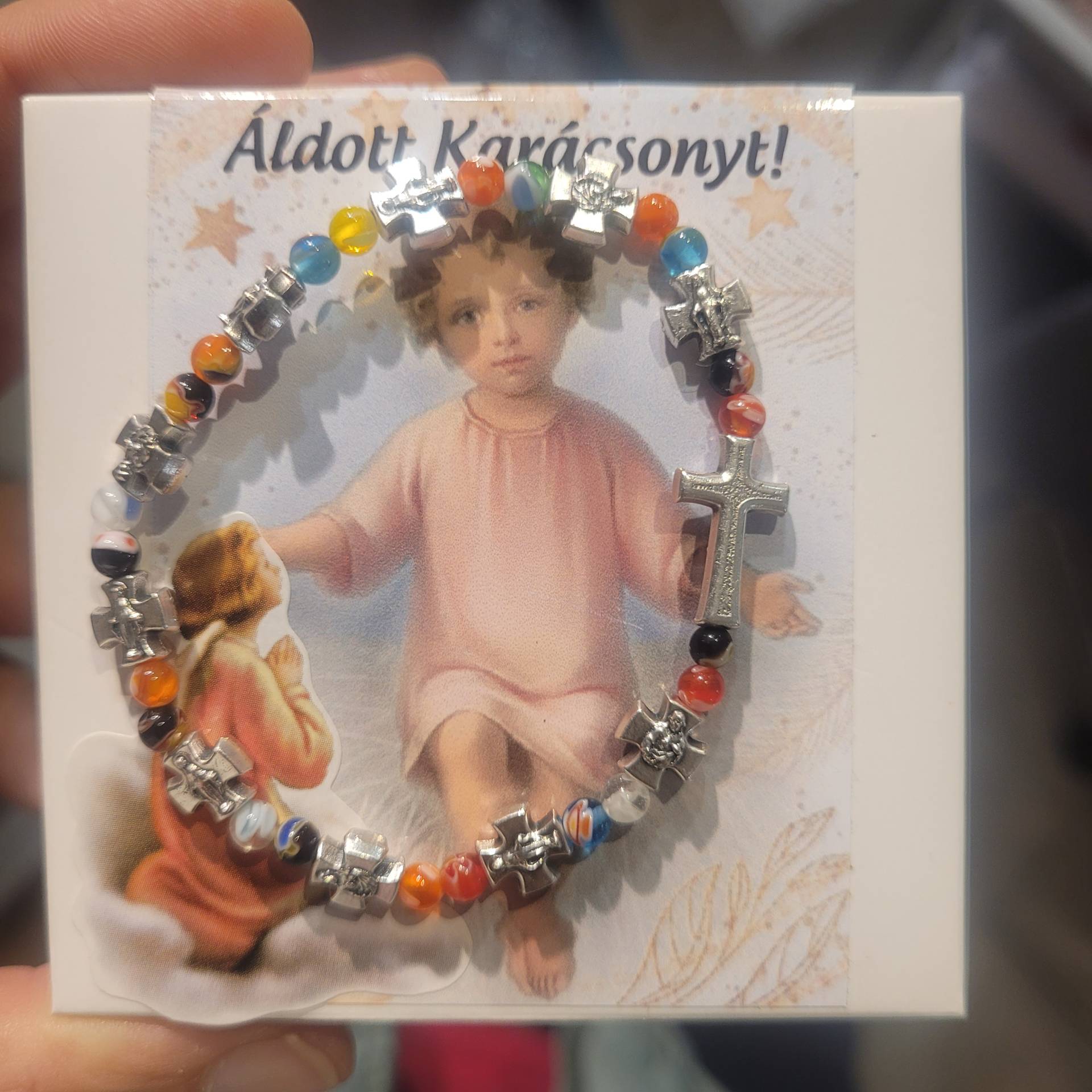 Muránoi Üvegből Készült gyerekkarkötő gumis! díszdobozban 