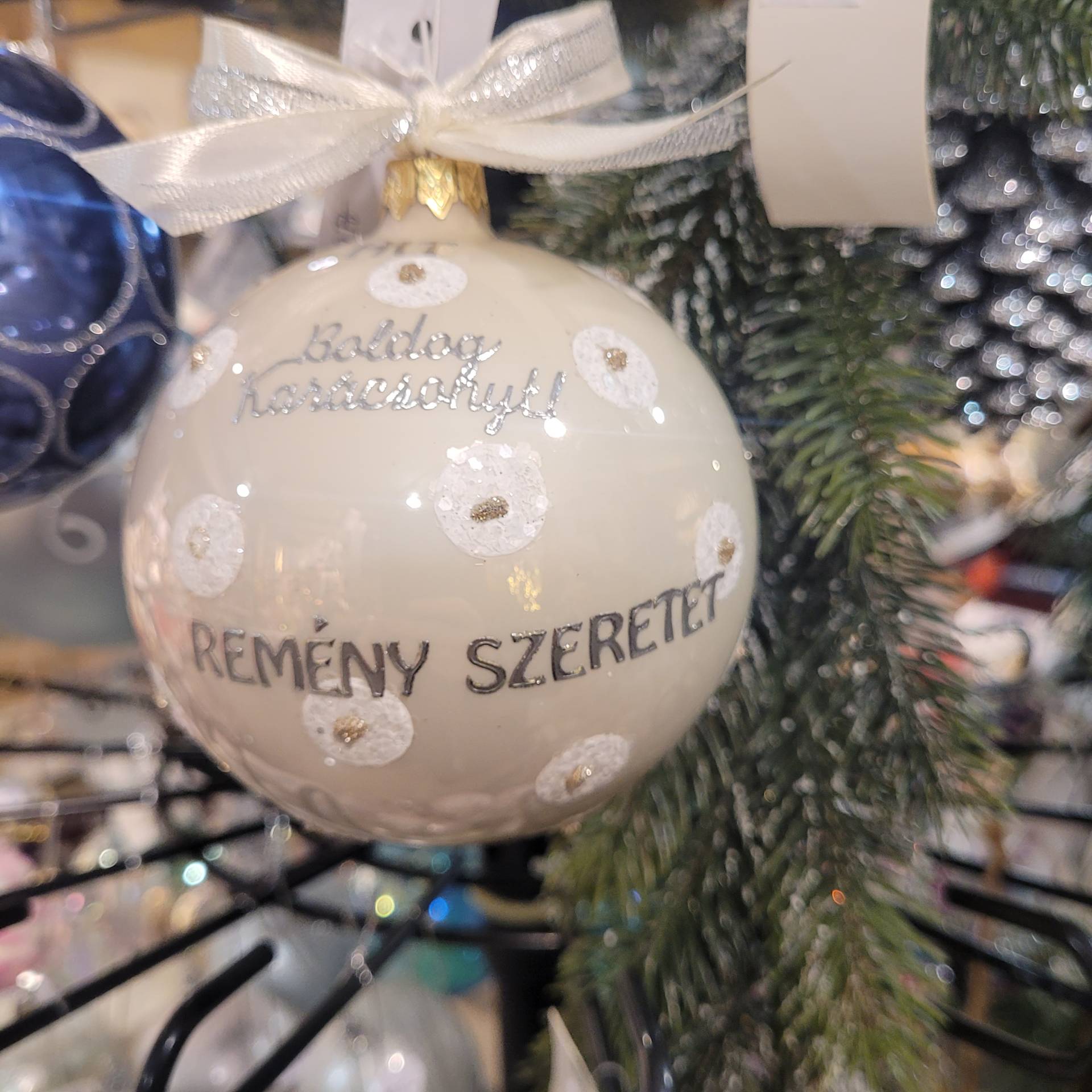 Nagy Üveggömb -ISTENI ERÉNYEKKEL FELIRATOZVA! 