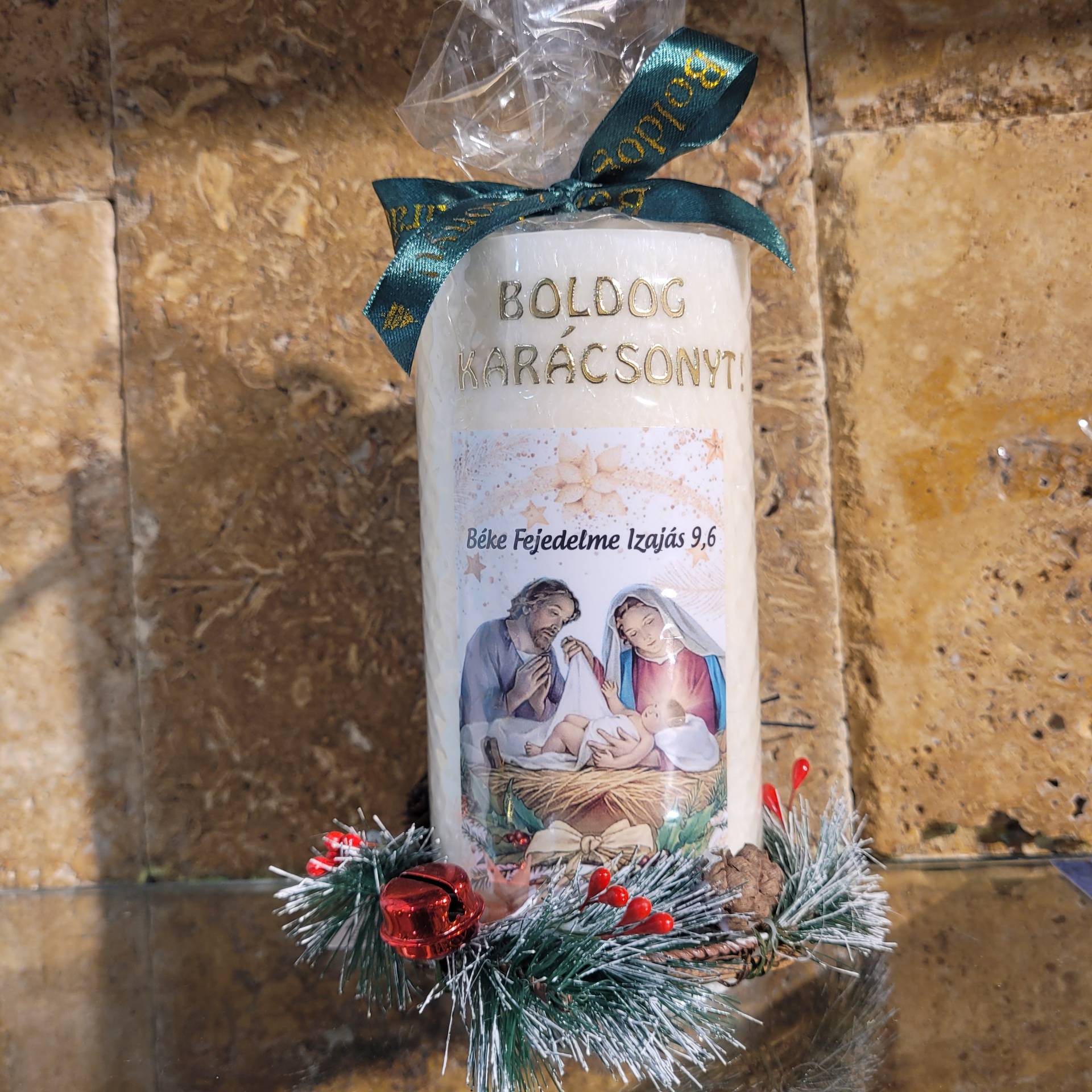 Ajándékgyertya koszorúban bárkinek Ajándékozható! 