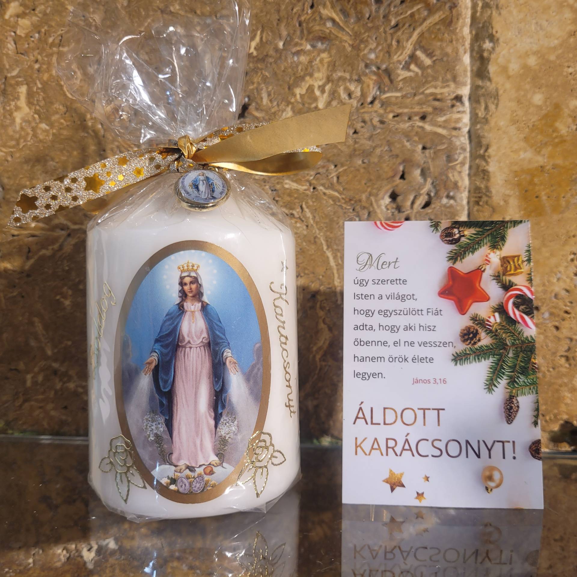 Segitő szűzanya gyertya Karácsonyra! + Ajándékkisérő Isten szavával 