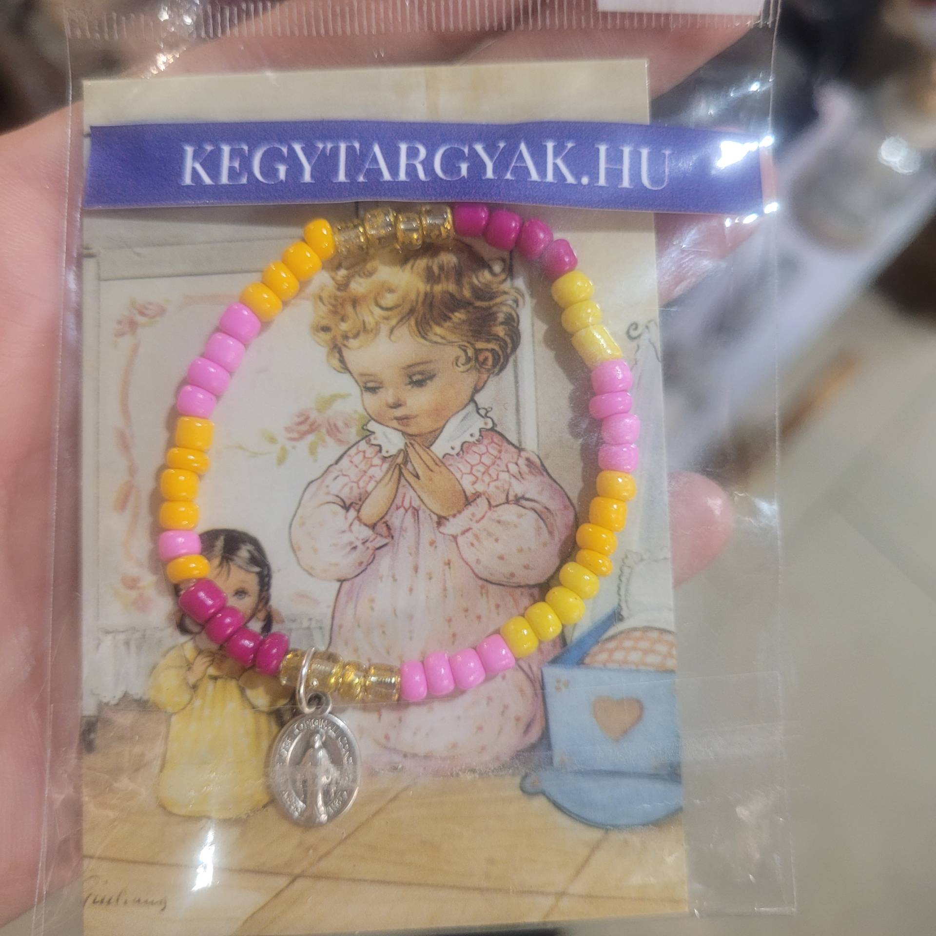 Gyerekek részére Karkötő Szűzanyaéremmel+Ima a szentképen gyerekeknek! 
