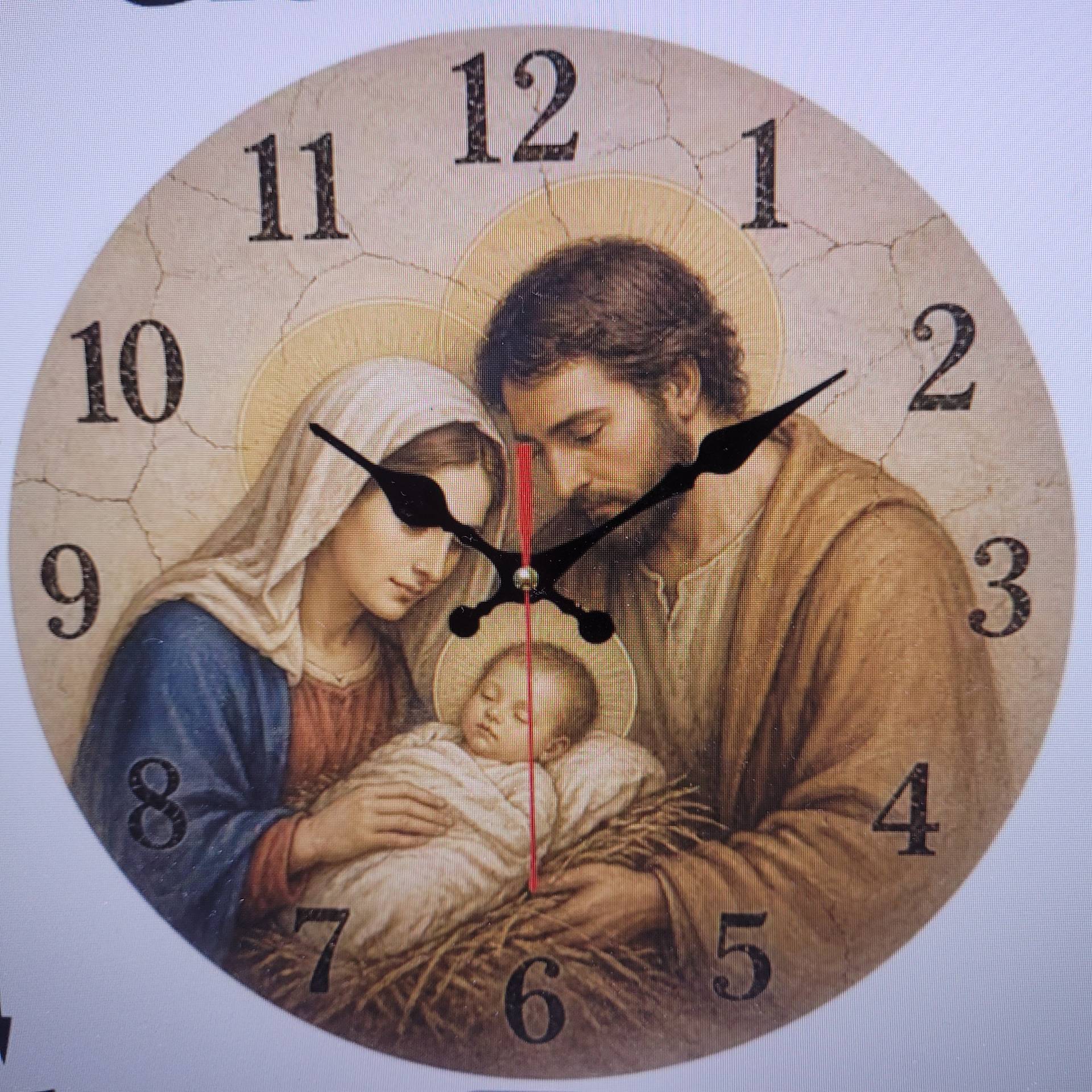 Szent Család ÓRA / Ceruzaelemes/ 20cm*20cm/  KIVÁLÓ AJÁNDÉK IS! 